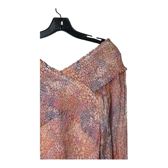 1526. BB DAKOTA BY STEVE MADDEN RUFFLED SMOCKED CROPPED BLOUSE SIZE SMALL - Picture 3 of 11